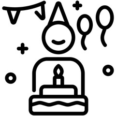 birthday line icon
