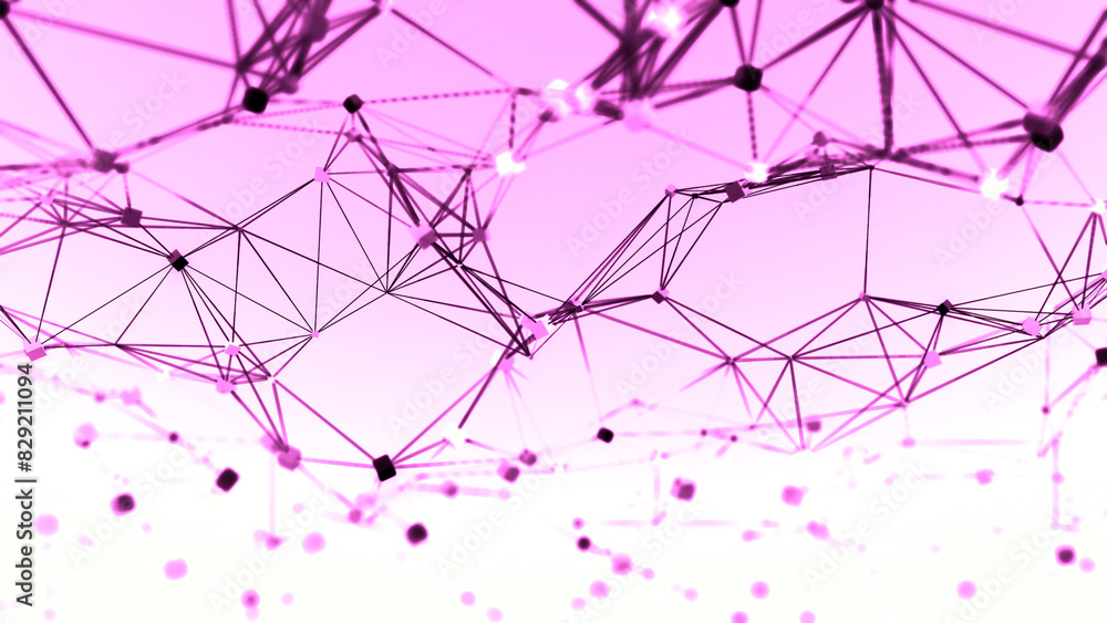 Poster geometric abstract background with connected dots and lines. design. molecular structure and communi
