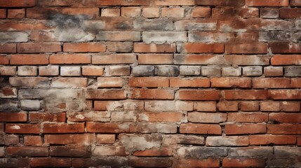 Fototapeta premium Seamless brick wall texture background, showcasing a detailed, realistic brick pattern, emphasizing durability and rustic charm, isolated white background, ample space for text