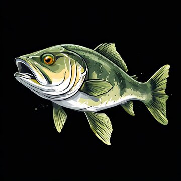 recommend clip art: a fish cartoon vector for t-shirt design isolated on background