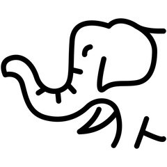 elephant line icon