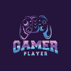 Game Console Logo, Gamer Design Gamepad Illustration Symbol Template