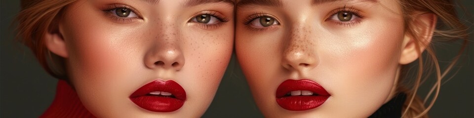 Obraz premium Panorama photo of a woman lips