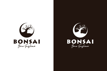 World bonsai logo design retro style