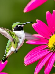 Naklejka premium Ruby Throated Hummingbirds