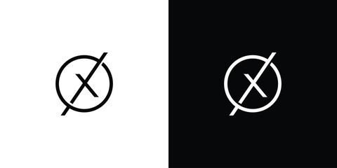 Modern and strong letter OX initials logo design