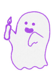 おばけのかわいい手書きイラスト