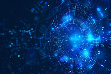 Obraz premium Neon azure abstract vector, representing the dynamic nature of digital systems.