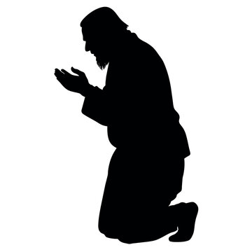 recommend clip art: A street beggar begging on the road to the other people vector silhouette, a street beggar