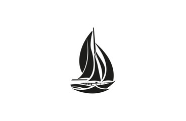 Sailboat logo design template vector illustration