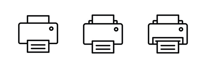 printer icon set vector	