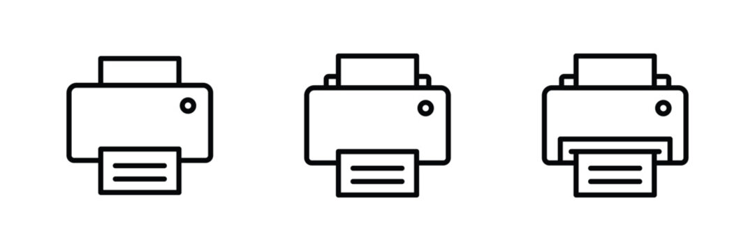 printer icon set vector	