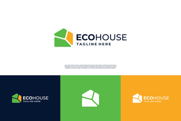 Simple green house logo design.