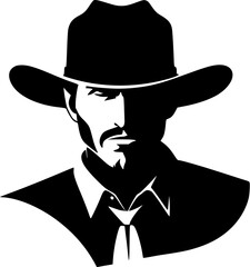 cowboy  illustration for logo, emblem, sign, tattoo, symbol or design
