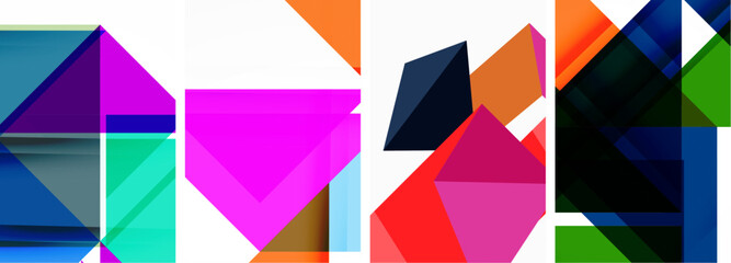 Set of abstract random triangle composition backgrounds. Vector illustration for for wallpaper, business card, cover, poster, banner, brochure, header, website