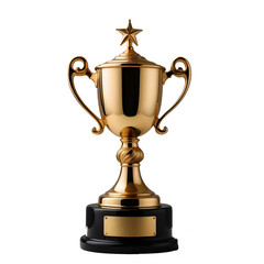 Fototapeta premium gold trophy cup isolated on white background