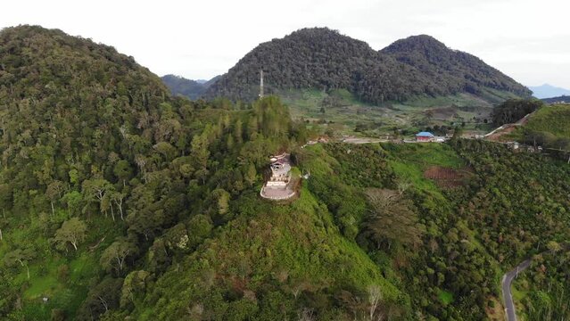 Aerial video of the morning view at Pantan Terong, Takengon, Aceh