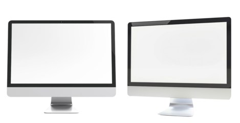 Blank Computer Monitor on White Background, PNG File