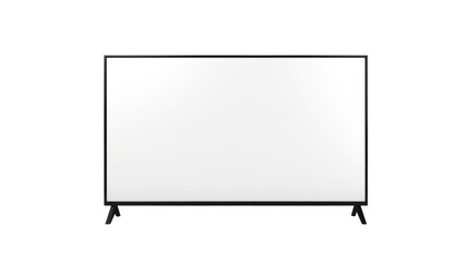 Blank White Television Screen on White Background, PNG File
