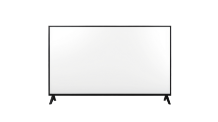 Blank White Television Screen on White Background, PNG File