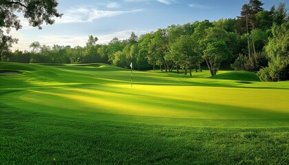Beautiful scenery on a lush green golf course