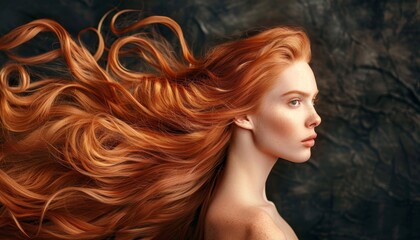 Obraz premium Beautiful woman with long hair in a portrait