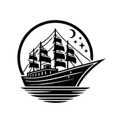 pinisi ship illustration, pinisi ship silhouette