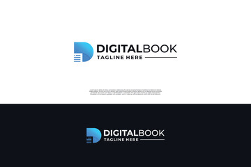 Modern digital book logo design