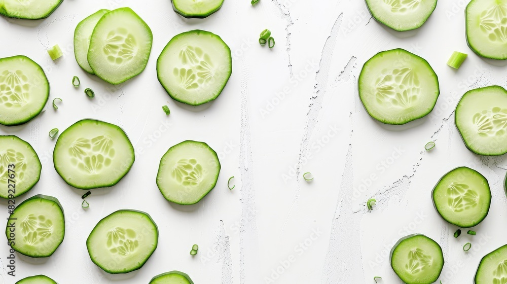 Poster white background with cucumber