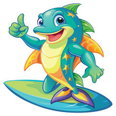 Realistic funny dolphin for vector design