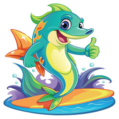 Realistic funny dolphin for vector design