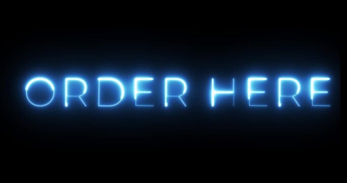 order here neon text animation
