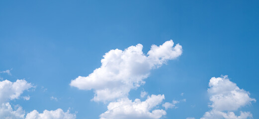 Beautiful blue sky and white cumulus clouds abstract background. Cloudscape background. Blue sky...
