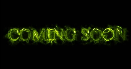 coming soon neon text animation