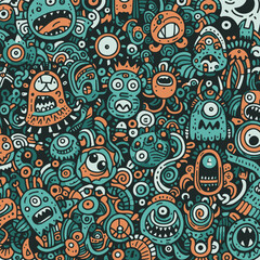 monster doodle vector illustration
