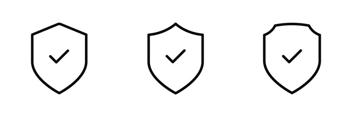 Shield with check mark icon vector	