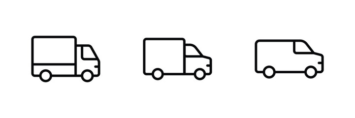 Obraz premium Truck delivery icon set vector 
