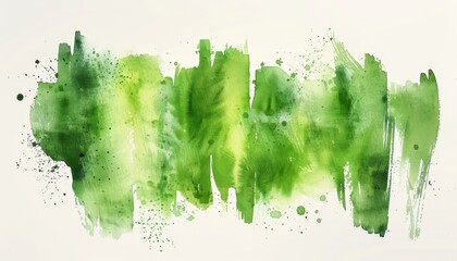 Empty text space framed by green watercolor brushstrokes