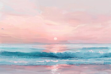 Obraz premium abstract illustration of an ocean with soft pastel colors in the background