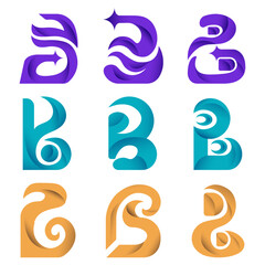 Vector Bundle Gradient B Modern Logo