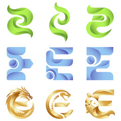 Vector Bundle Gradient E Modern Logo