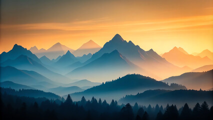 Fototapeta premium sunrise over mountains