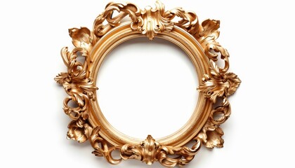 Gold frame White background