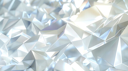 Fototapeta premium Pearl white triangles, pulsating with energy, are ideal for innovative designs.