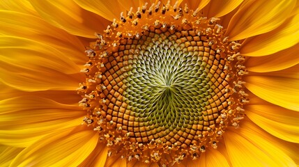 the detailed texture of a sunflower petal, centered with sharp detail and a plain background