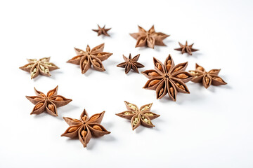 Star Anise Spice on White Background