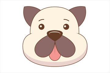 Cute Dog Flat Sticker Design