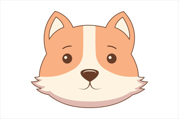 Cute Dog Flat Sticker Design