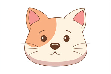 Cute Cat Flat Sticker Design