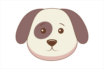 Cute Dog Flat Sticker Design